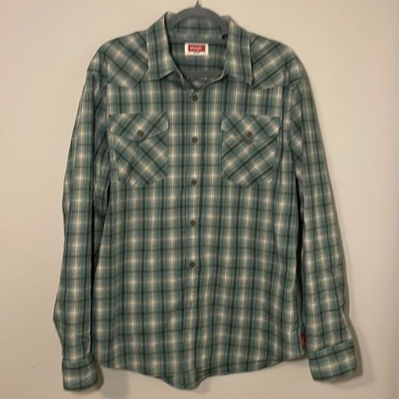 Wrangler Other - Wrangler Rodeo blue Plaid Western Cowboy Men's Size Large